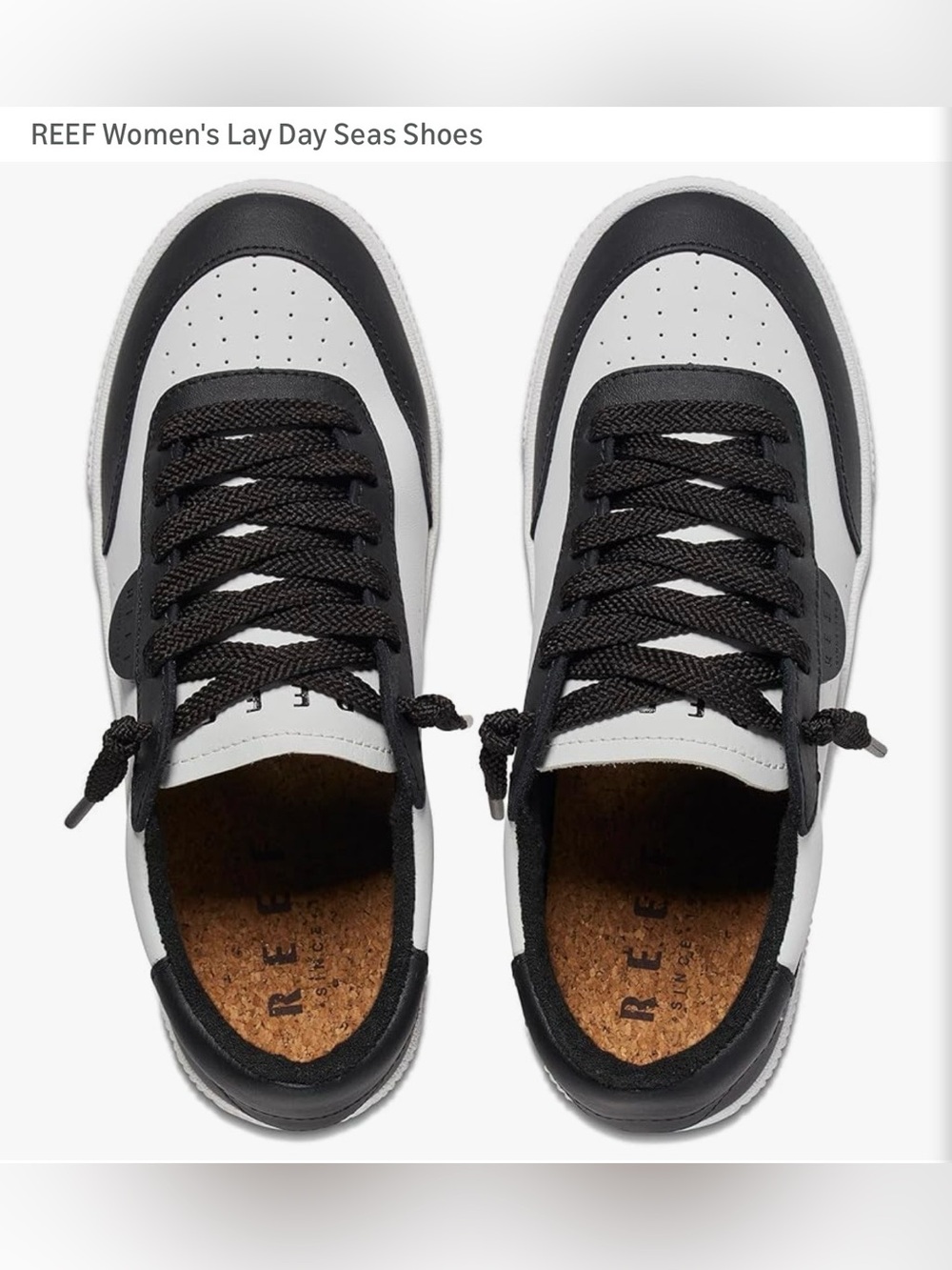 NWT Reef Women’s Lay Day Seas Sneakers — Black and White